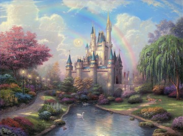 ディズニー Painting - シンデレラ城の新しい一日 TK Disney